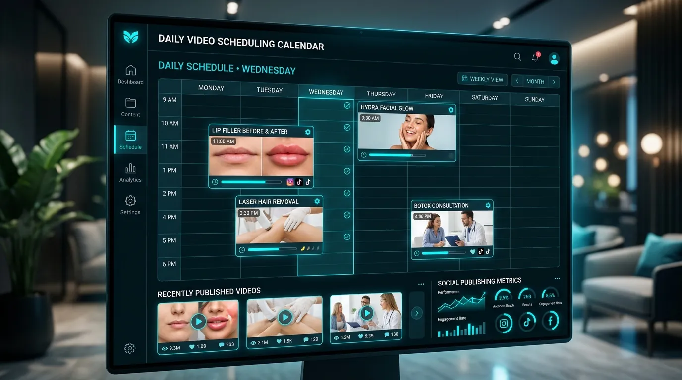 MedSpa daily video calendar dashboard