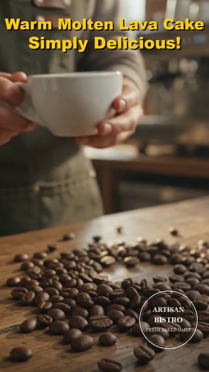 Barista pouring latte art beside fresh pastries